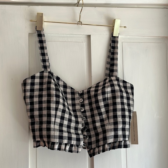 Reformation black beige crop top - Picture 2 of 11